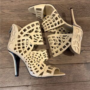 BCBGMaxAzria Beige Cutout Heels